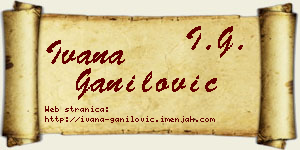 Ivana Ganilović vizit kartica